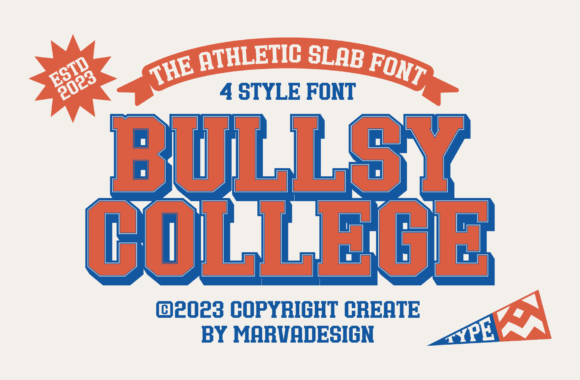 Bullsy College Typeface for Editorial Branding