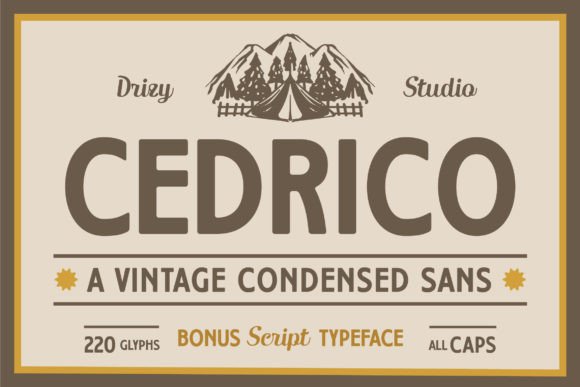 Cedrico Vintage Condensed Sans Font for Bold Brand Identity