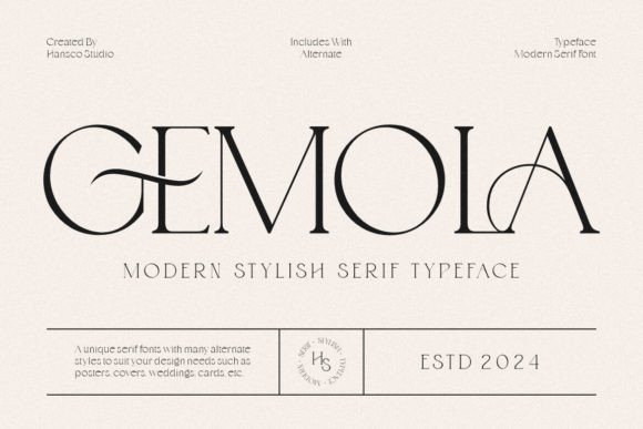 Gemola Font Review: Elegant Display Serif for Luxury Branding
