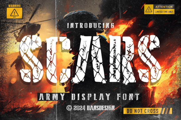Scars: The Bold Display Stencil Army Font for Impactful Editorial Design