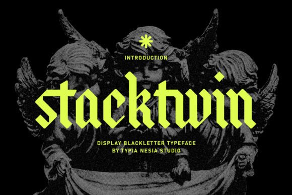 Stackwin: Modern Gothic Blackletter Typeface for Bold Crafts