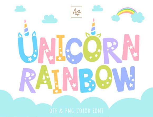 Unicorn Rainbow: A Bold Color Font for Playful Branding
