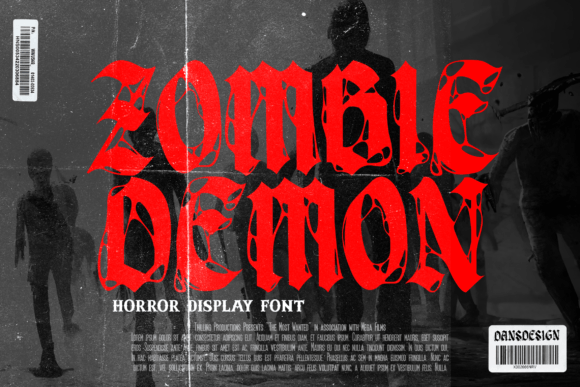 Zombie Demon: A Distinct Metal Horror Display Font for Digital Branding